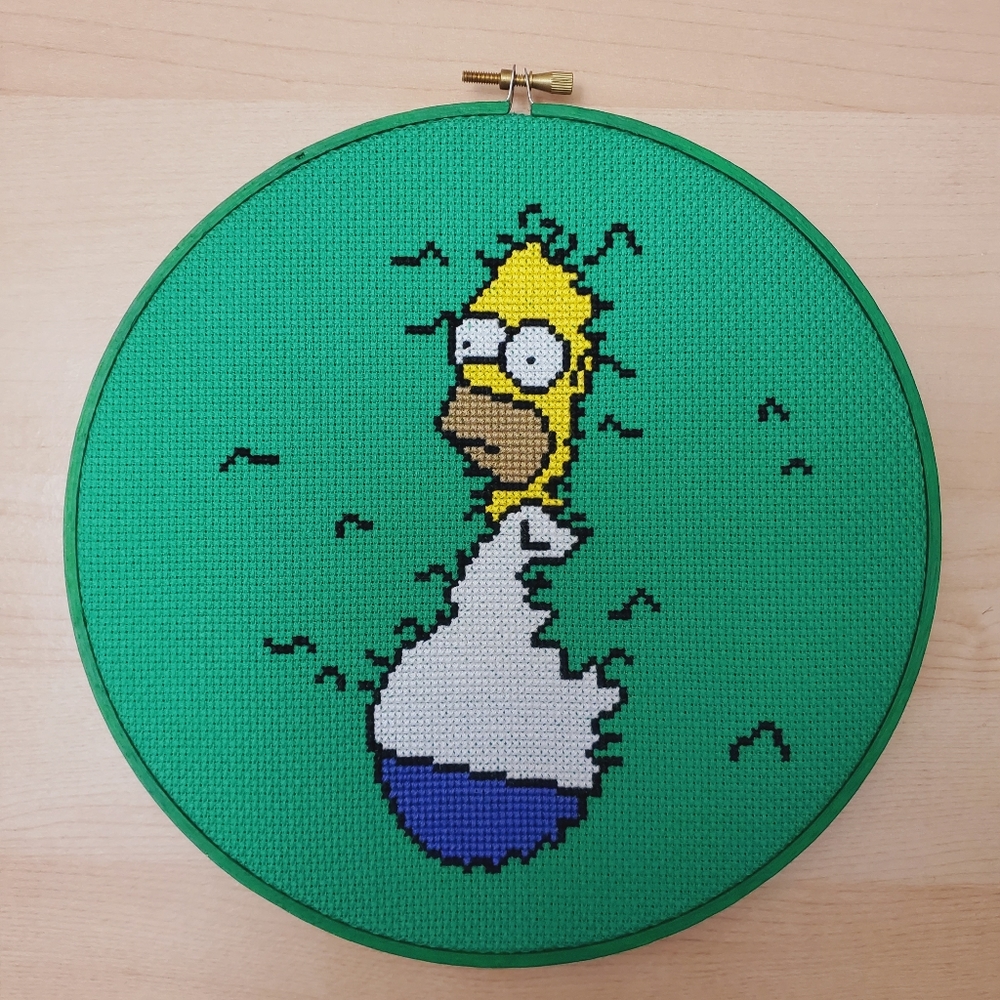 The Simpsons - Homer in the bushes embroidery